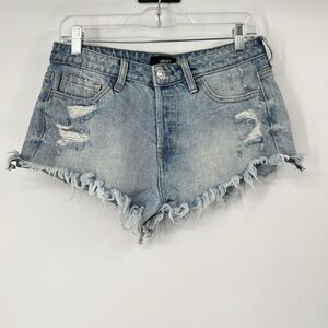 Womens 27 Vervet Distressed Blue Jean High Waist Shorts VT166